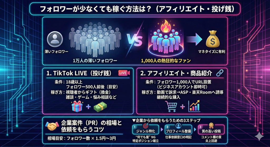 フォロワーが少なくても稼ぐ方法は？（アフィリエイト・投げ銭）