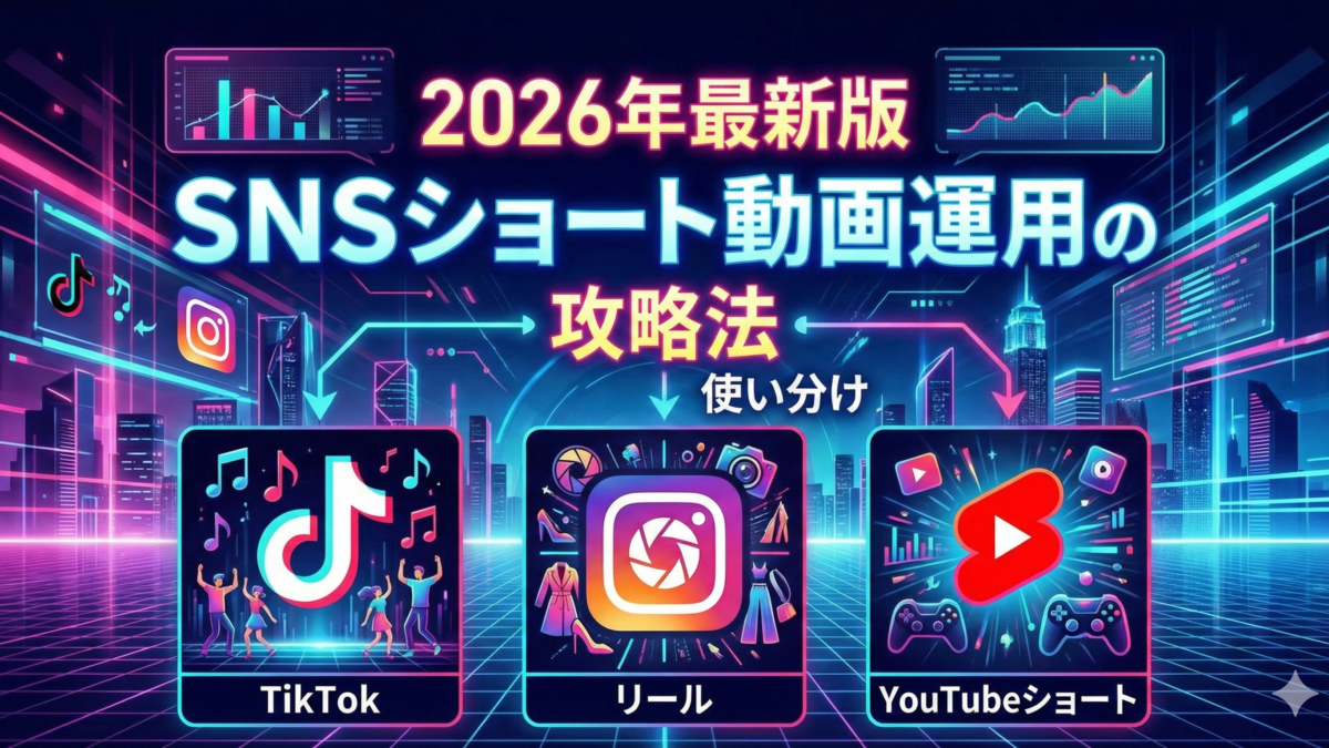 SNS別ショート動画運用の攻略法：TikTok・リール・YouTubeショートの違いと使い分け【2026年最新版】