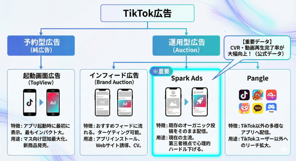 TikTok広告の種類には何がある?(運用型と予約型)