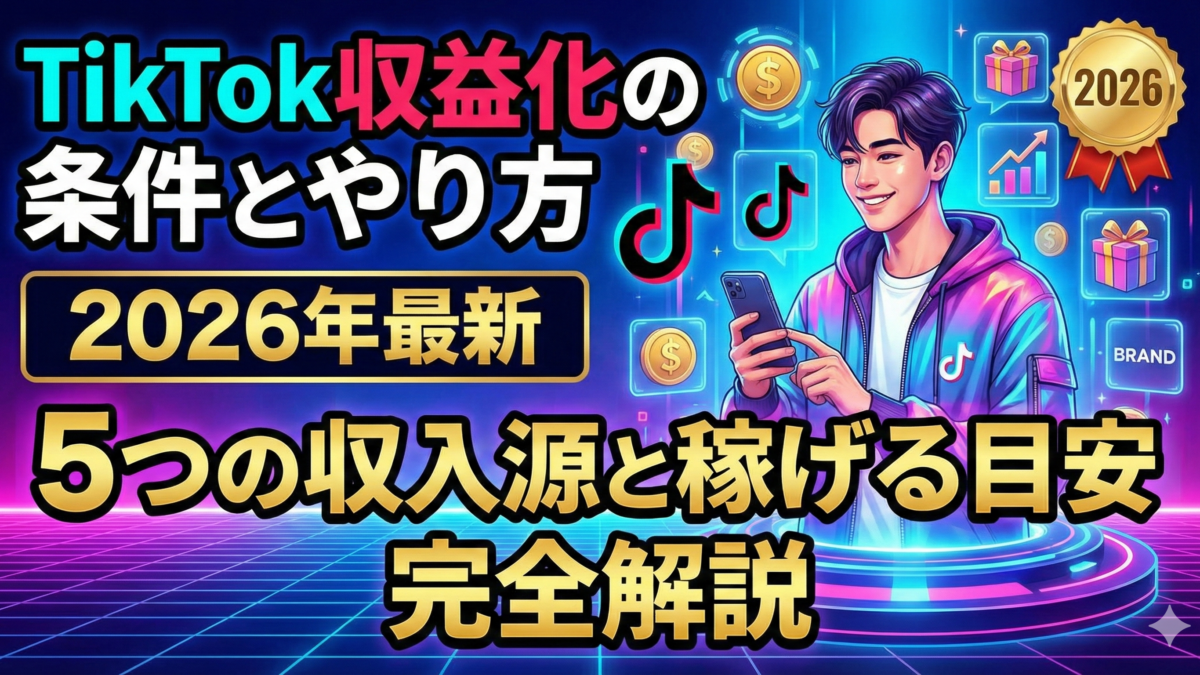 TikTok収益化の条件とやり方【2026年最新】5つの収入源と稼げる目安を完全解説