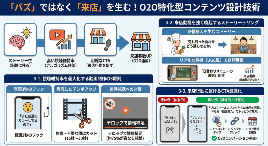 「バズ」ではなく「来店」を生む！O2O特化型コンテンツ設計技術