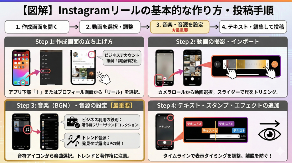 【図解】Instagramリールの基本的な作り方・投稿手順は?