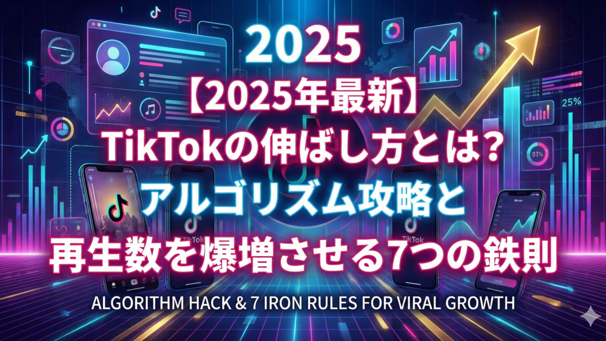 【2025年最新】TikTokの伸ばし方とは?アルゴリズム攻略と再生数を爆増させる7つの鉄則