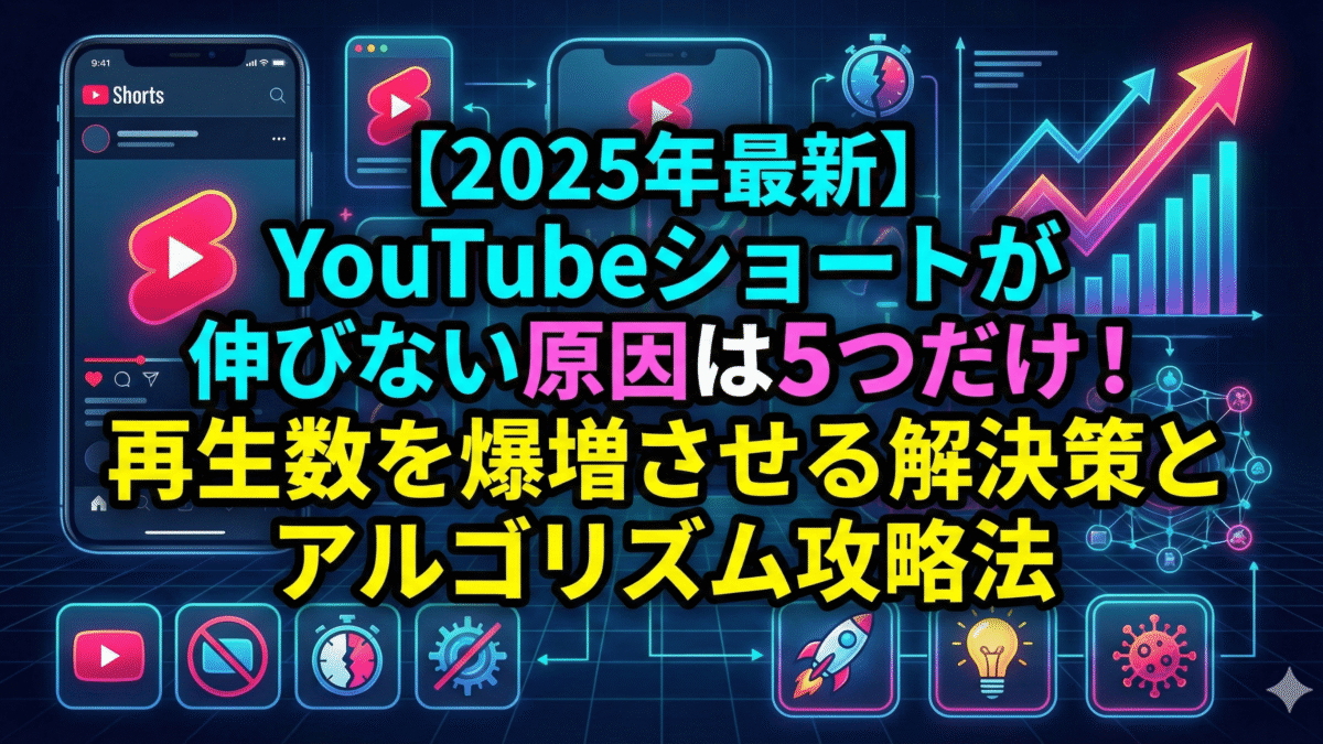 【2025年最新】YouTubeショートが伸びない原因は5つだけ!再生数を爆増させる解決策とアルゴリズム攻略法