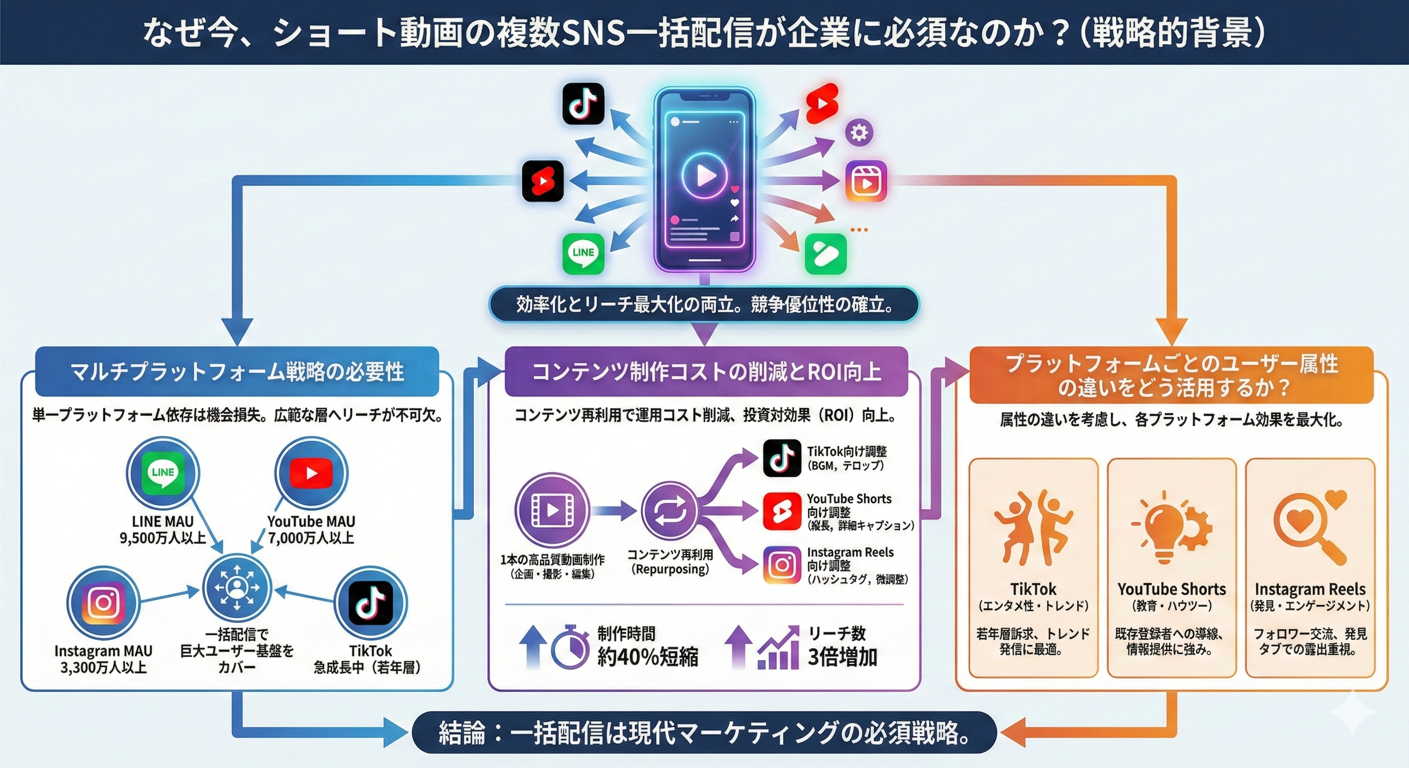 なぜ今、ショート動画の複数SNS一括配信が企業に必須なのか？ (戦略的背景)