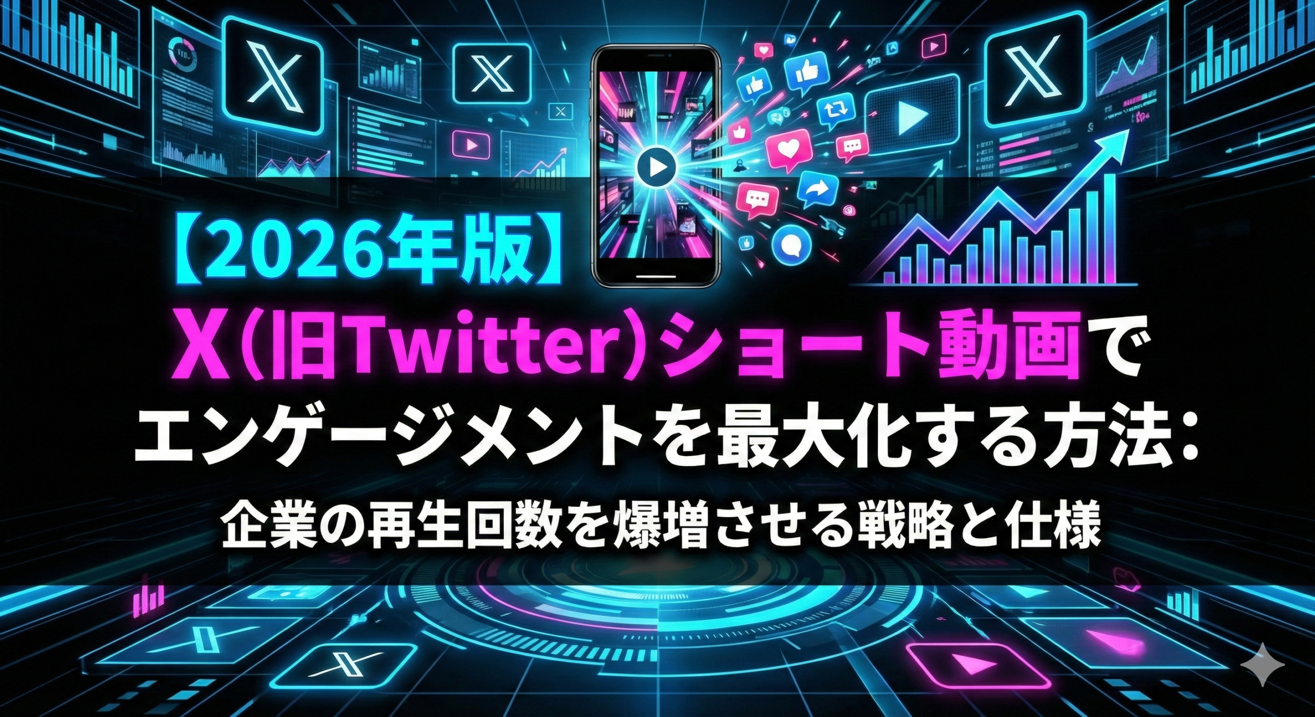 【2026年版】X（旧Twitter）ショート動画でエンゲージメントを最大化する方法：企業の再生回数を爆増させる戦略と仕様