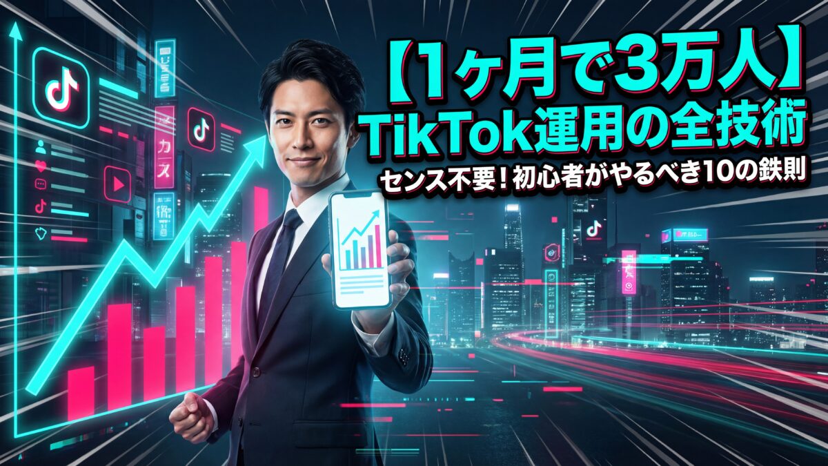 【1ヶ月で3万人】TikTok運用の全技術