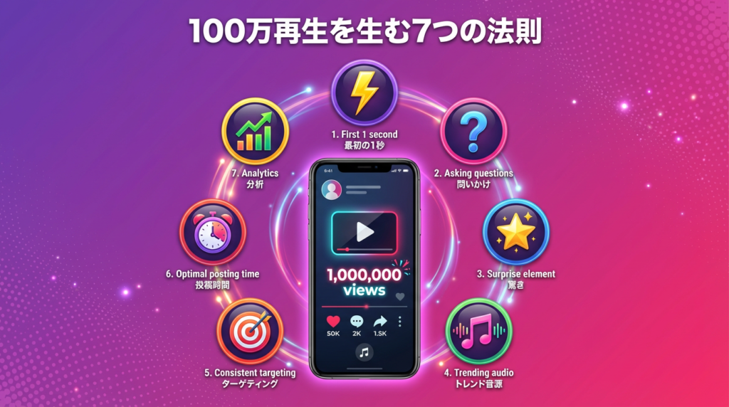 2. 2026年、TikTokで100万再生を生む「7つの法則」