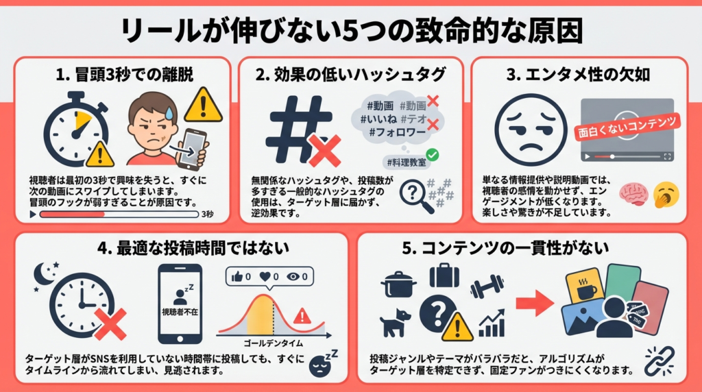 リールが伸びない5つの致命的な原因