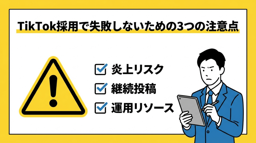 TikTok採用で失敗しないための3つの注意点