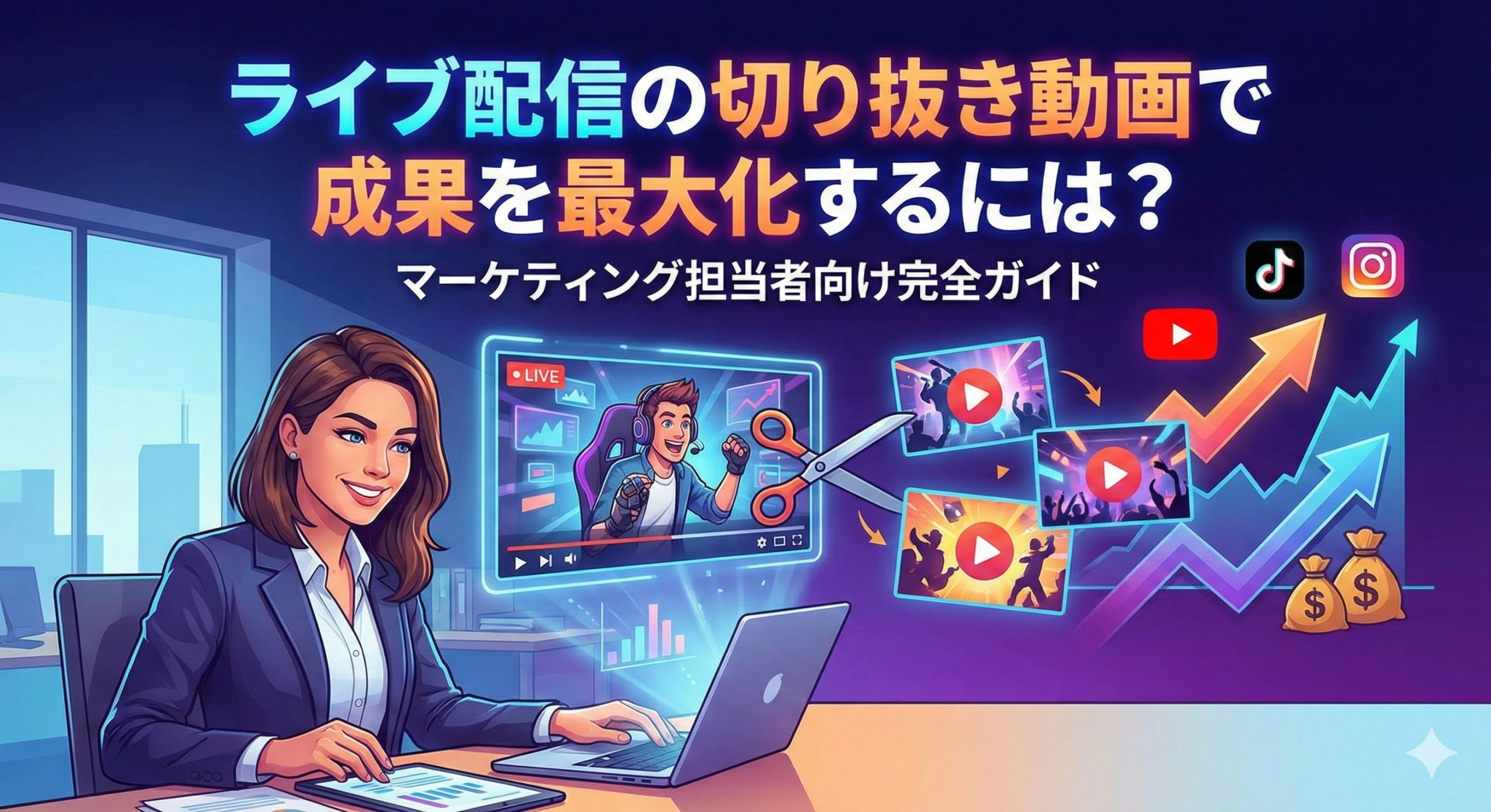 ライブ配信の切り抜き動画で成果を最大化するには？マーケティング担当者向け完全ガイド
