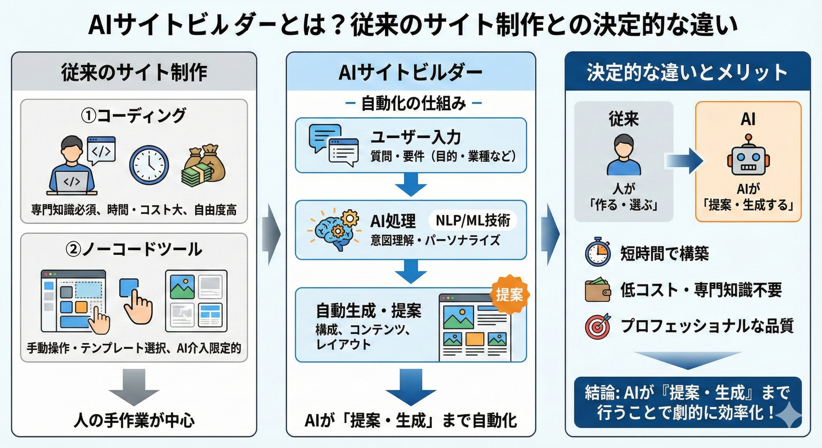 AIサイトビルダーとは?基本的な仕組みと従来のサイト制作との違い