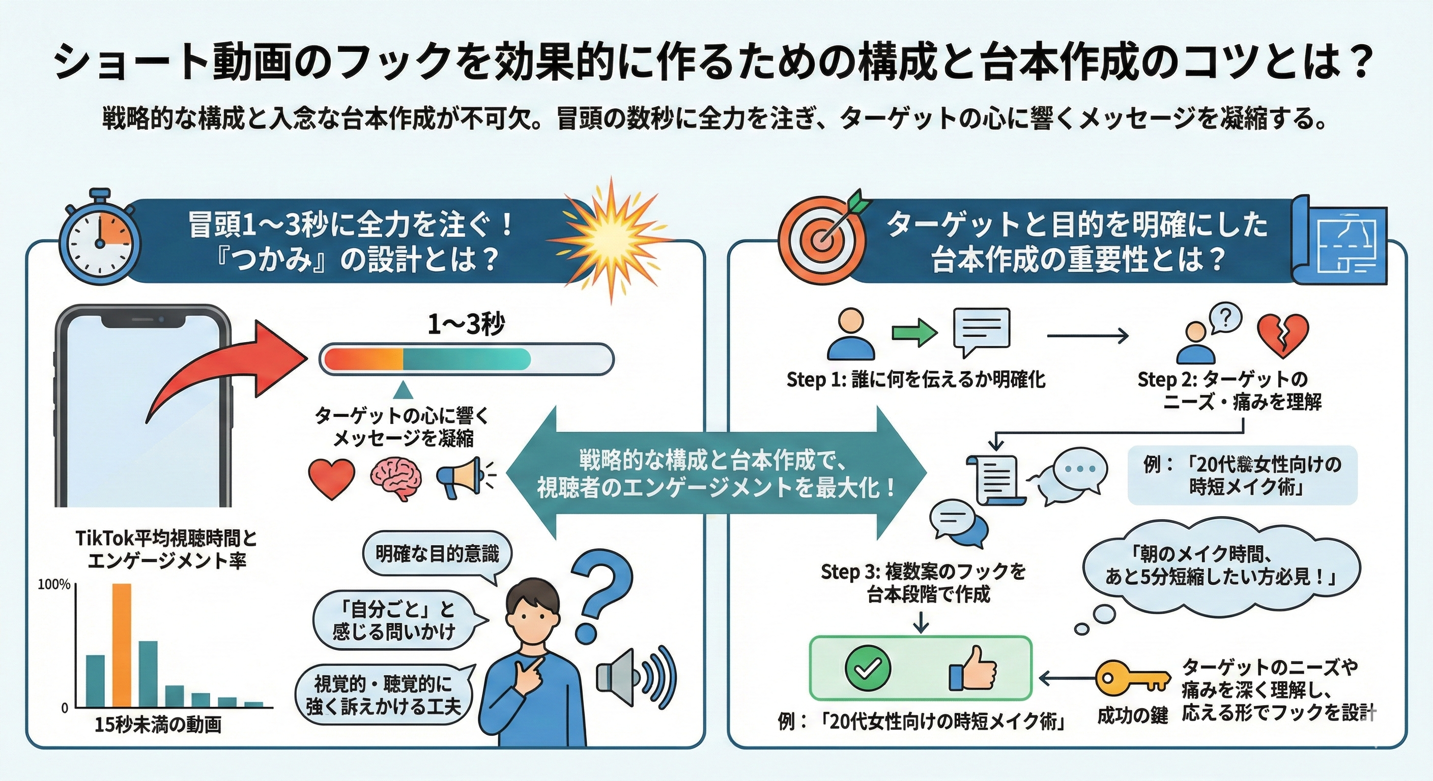 ショート動画のフックを効果的に作るための構成と台本作成のコツとは？