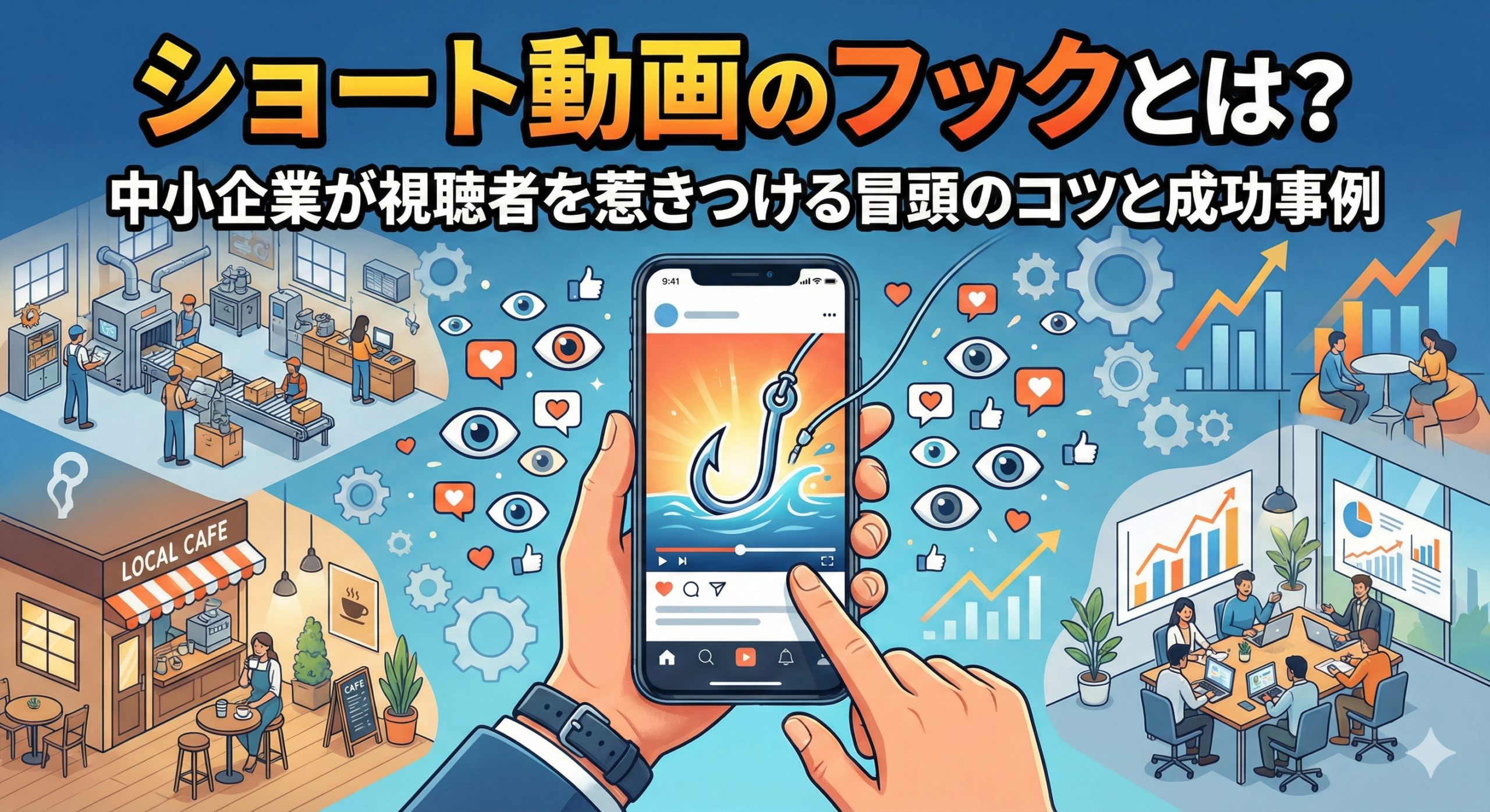 ショート動画のフックとは？中小企業が視聴者を惹きつける冒頭のコツと成功事例