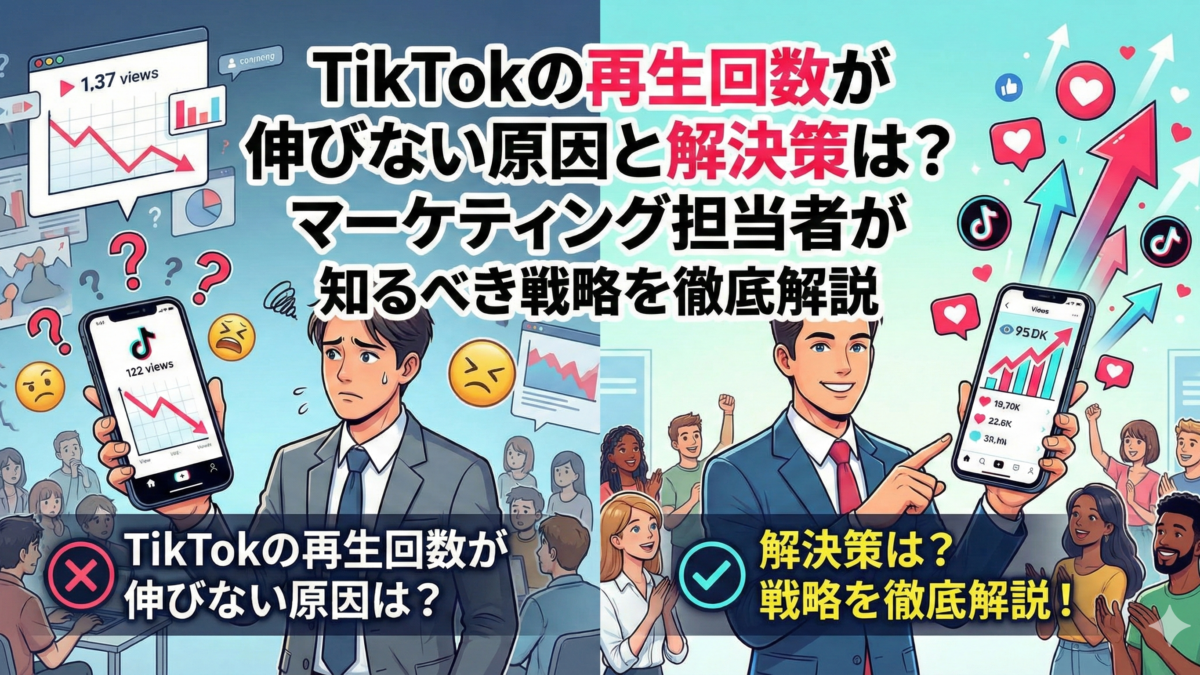 TikTokの再生回数が伸びない原因と解決策は?マーケティング担当者が知るべき戦略を徹底解説