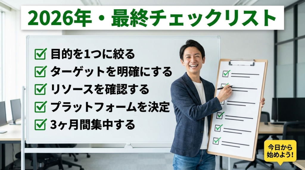 2026年・プラットフォーム選択の最終チェックリスト