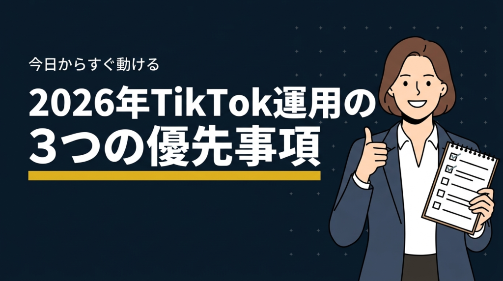 まとめ:2026年TikTok運用の3つの優先事項