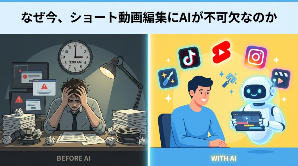 なぜ今、ショート動画編集にAIが不可欠なのか