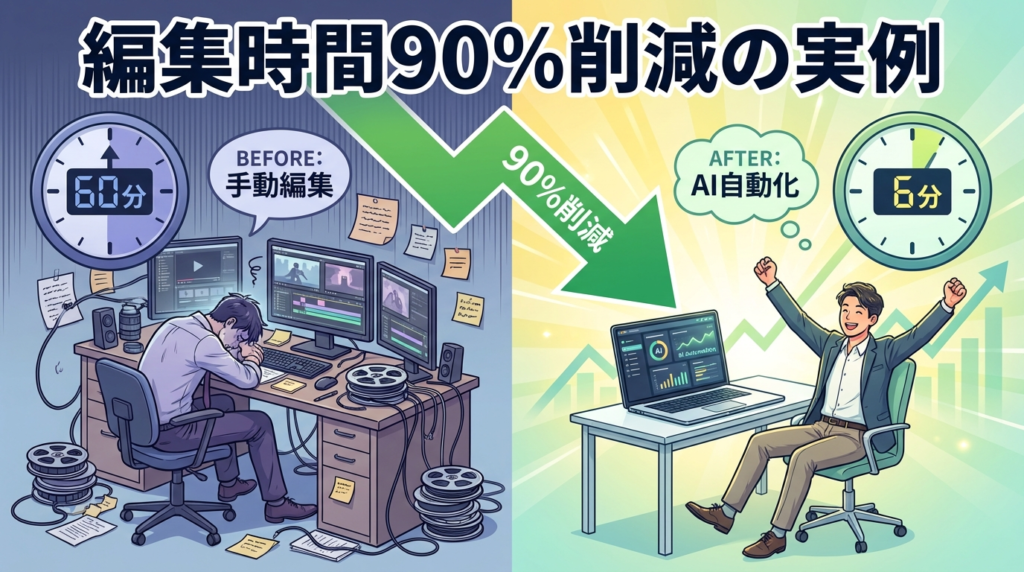 実例:編集時間を90%削減した企業の事例