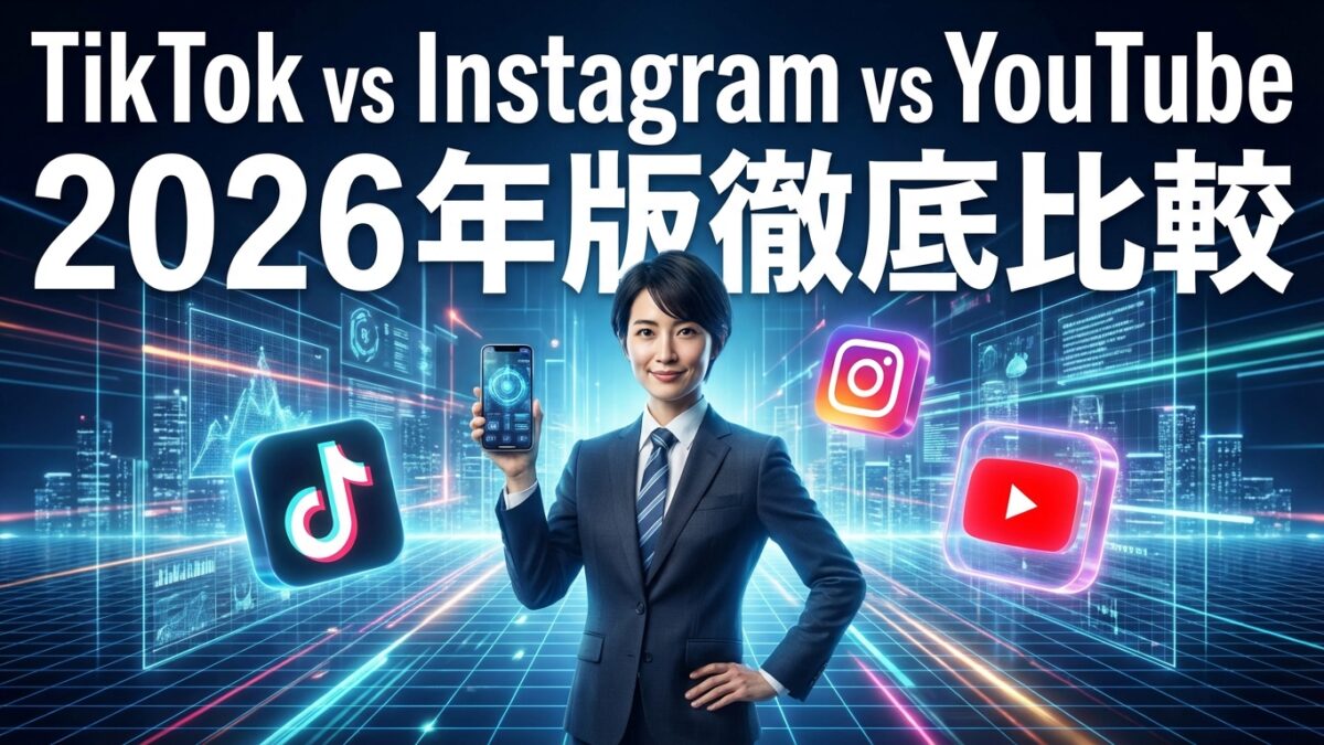 【9割が選択ミス】TikTok vs Instagram vs YouTube|2026年版・失敗しないSNSの選び方