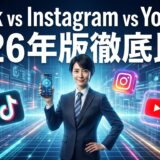 【9割が選択ミス】TikTok vs Instagram vs YouTube｜2026年版・失敗しないSNSの選び方