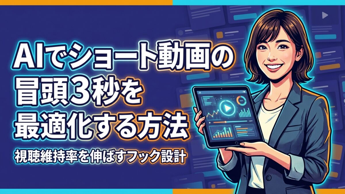 AIでショート動画の冒頭3秒を最適化する方法 アイキャッチ