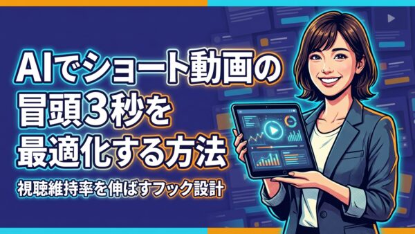 AIでショート動画の冒頭3秒を最適化する方法｜視聴維持率を伸ばすフック設計