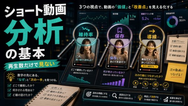 ショート動画分析の基本｜視聴維持率・保存率・導線を改善する方法